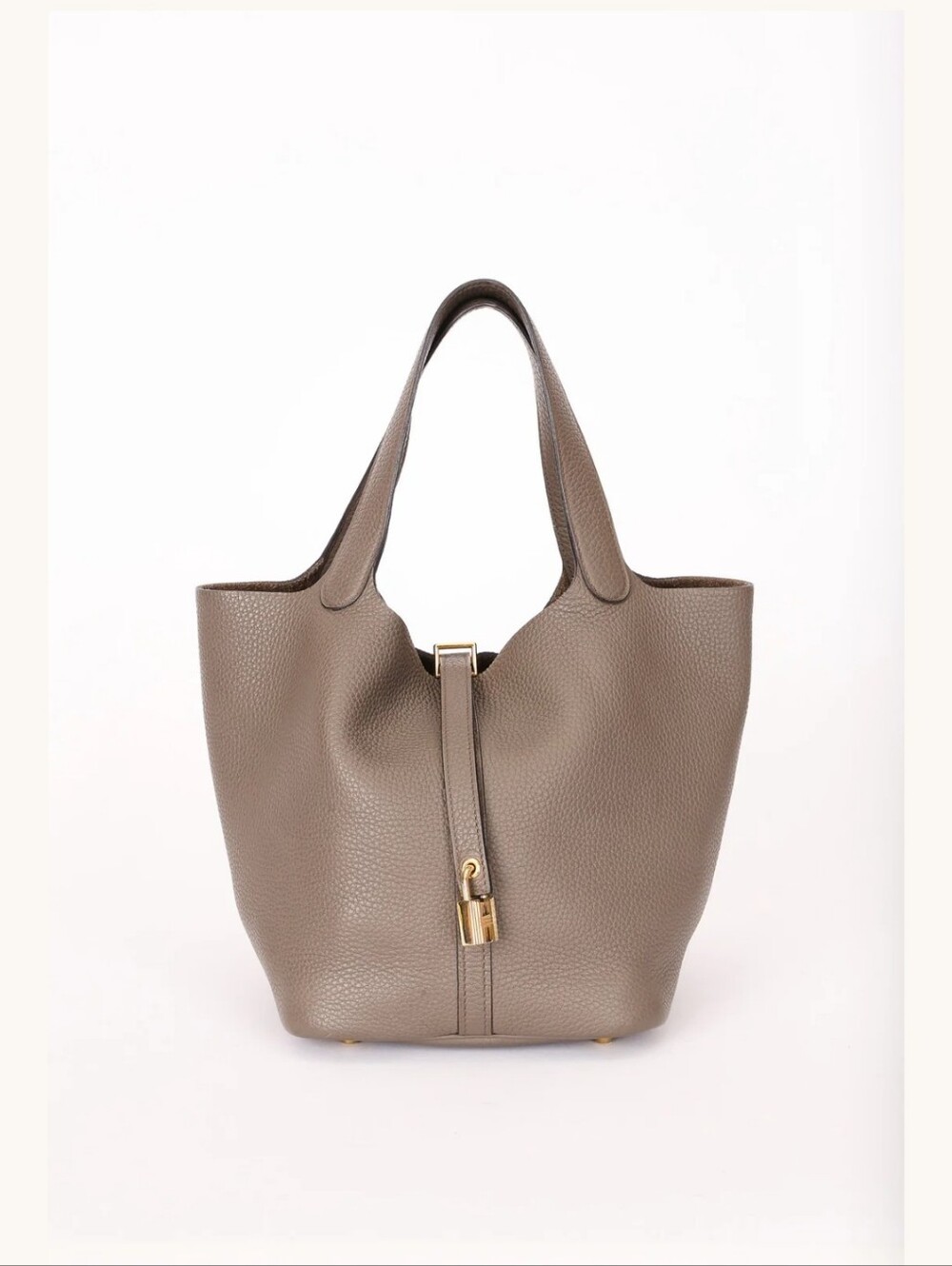 Hermes Authentic Picotin 22 Gris Meyer 2018 GHW Tote Bag